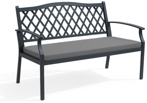 Bench Cushion Pad Outdoor Garden Furniture 2 Seater 120x33x5cm High Density Thick Seat Foam - Water-Resistant for Window Patio Kitchen Rattan Sofa Swing Dining Room (Gray, 120x33x5 cm)