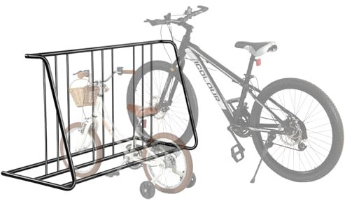 VEVOR Support à Vélo 6 Vélos Porte-vélos Autoportant Compatible avec Pneus 76,2 mm, Support de Rangement de Bicyclettes Double Face Acier au Carbone, Range Vélo Sol pour Trottoir, Garage, Intérieur