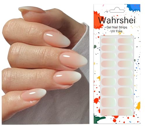 Unghie Gel Adesive No UV, 22psc Smalto Adesivo Gel, Non è richiesta la polimerizzazione UV, Nudo Ombre