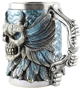 Yaztauho Verres À Bière Avec Poignées - Verre Cocktail Tête De Mort - Gobelet D'eau Réutilisable 500 ml Pour Décoration À La Maison, Au Restaurant, Pour Anniversaire, Entre Amis, En Voyage Routier Et