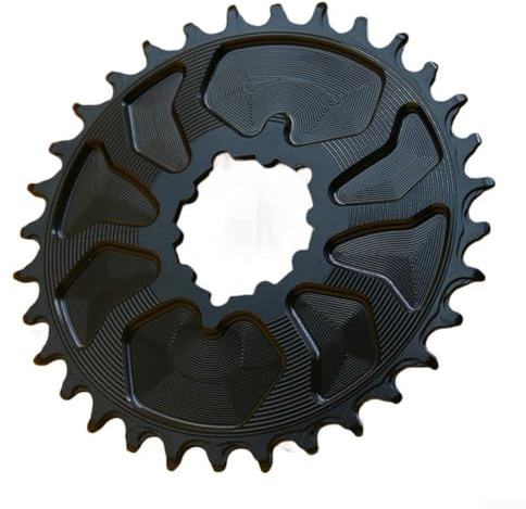 Plateau de VTT à 3 boulons avec support direct décalé de 3 mm pour pédaliers de 8 à 12 vitesses offrant un engagement de chaîne stable et une réduction de la chute de chaîne (34T noir)