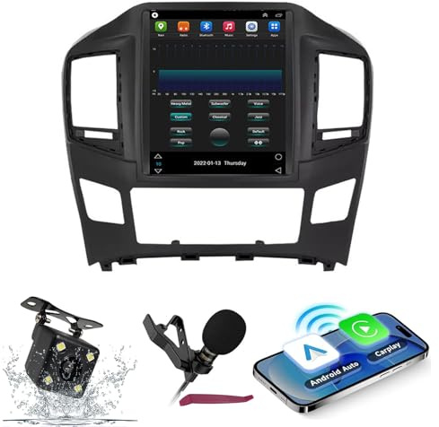 Autoradio Android 15 per Hyundai H1 (2017+), touchscreen da 9,7, Carplay wireless, lettore DVD, navigazione GPS, ricevitore FM, Bluetooth, WiFi 5G, HIFI, SWC