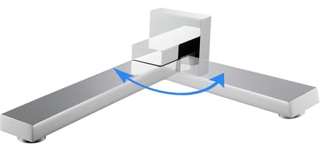 Rubinetto Vasca da Bagno, Miscelatore Vasca Ottone Girevole 180°, Cromo | Rubinetti per Vasca da Bagno e Lavabo a Parete, Connessione G1/2 per Sistema Doccia