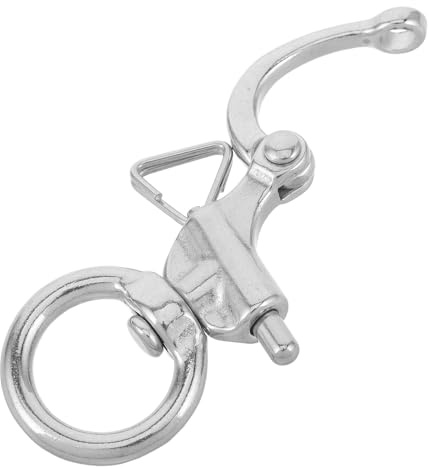 ibasenice Manille Pivotante en Acier Inoxydable 65 Mm Crochet Marin Robuste Ressort pour Amarrage Bateau, Accessoire de Quincaillerie de Terrasse Nautique, Résistant la Corrosion, Usage