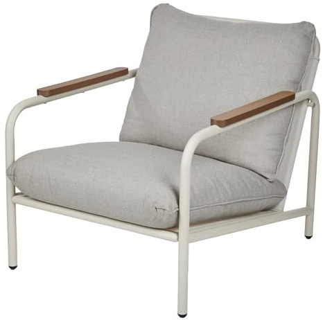BUTLERS Loungesessel -SOULGATE- Moderner Gartensessel mit Armlehnen | Relaxsessel pulverbeschichtetem Stahl | Bequemer Lounge-Sessel für Terrasse & Garten | Gartenmöbel & Balkonmöbel