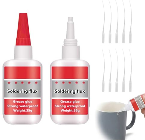 Daozhogo Keramikkleber Extra Stark Wasserfest 50gx2, Porzellankleber, Wasserfester und Hitzebeständiger Sekundenkleber, Keramik Kleber für Porzellan, Keramik, Ton