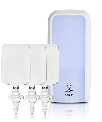 Blanc HYGIENIC Cosmos Sensor-Schaumseifenspender Weiß + 3 L | Berührungsloser Sensor-Spender mit drei Dosierstufen, 3 Liter antibakterieller Schaumseife und bis zu 7.500 Anwendungen