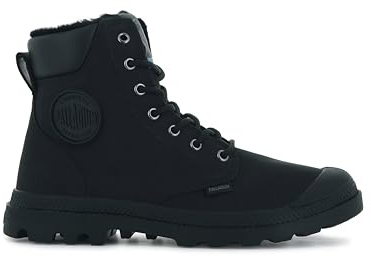 Palladium - Pampa Sport Cuff Shearling Vattentät - Blandade höga sneakers - Nubuckläder och förseglade sömmar - tandad sula, militärt utseende, svart, 42 EU