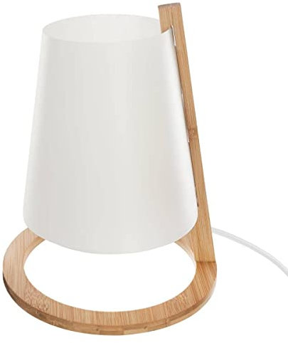 Atmosphera - Lampe Pita - bambou et blanc H26 cm