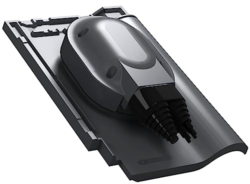 Wasserdichter PV Solardurchgang für Koramic - Alegra 9 – RAL 7021 Anthrazit | Dachziegel, Solar Dachdurchführung, Photovoltaik-Dachdurchgang, EPDM-Dichtung