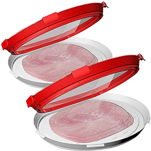 Rosenstein & Söhne Frischhaltebox: 2er-Set Frischhaltedosen für Wurst- und Käse-Aufschnitt, oval (Frischhalte-Dosen, Frischhaltedosen luftdicht, Camping Geschirr)