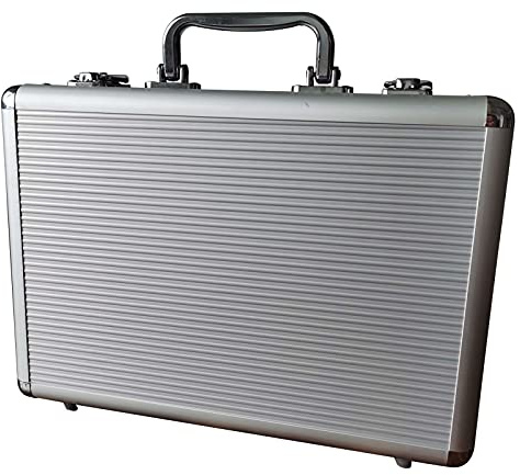 SEETOOOGAMES Leere Aluminium-Poker-Chip-Koffer, Silber, 200 chip Capacity, Poker-Chip-Koffer