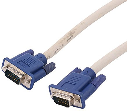 Ruilogod VGA 15 PIN Macho al adaptador masculino Monitor de monitor de extensión Alambre de cable 10 pies de 3 metros de longitud