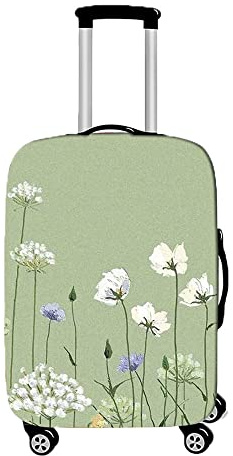 Hiseng Elastisch Kofferhülle Kofferschutzhülle 3D Druck Koffer Schutzhülle Kofferüberzug Luggage Cover Reisetrolleyabdeckung für 18-32 Zoll Koffer (Blume,L (26-28 Zoll))