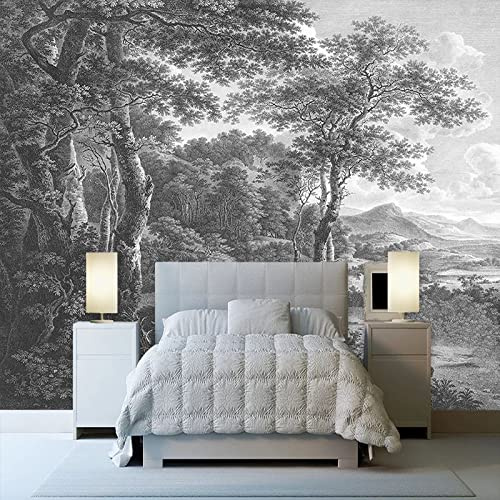 FLOOTS Custom Photo Wallpaper Black and White Tree Mural Living Room Tv Sofa Bedroom Fresco-200Cmx140Cm