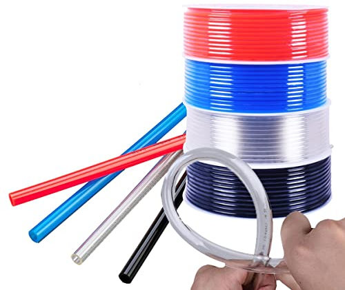 Tuyau pneumatique de 1 m tuyau en pu 4 * 2,5 mm 6 * 4 mm 8 * 5 mm 10 * 6,5 mm 12 * 8 14 * 10 mm 16 * 12 mm tuyau de compresseur de tube d'air-rouge, 6x4