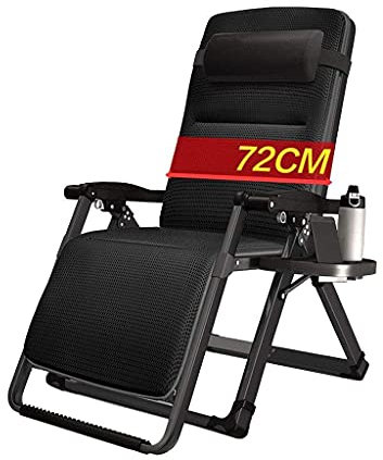 Folding Reclining Chairs, Lounger Deck Chairs, Folding Zero Gravity Chairs, Beach Chairs, Sun Lounger, Outdoor Square Steel Legs, Super Width 72 cm, Beach Patio Garden Camping (Col