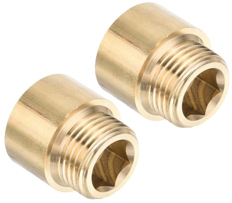 PATIKIL Shower Head Extension Arm, 2 Pack Brass G1/2 Male to Female Thread 26mm Length Pipe Fitting Shower Head Extender