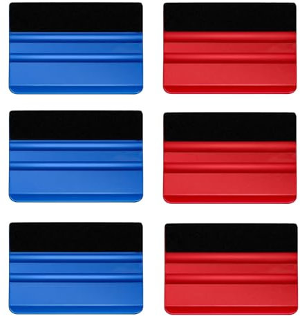 6Pcs Vinyl Wrap Tools, Vinyl Squeegee, Vinyl Applicator Tool, Car Window Vinyl Tools for Car Vinyl Wrap Window Tint And Furniture Film and Window Film (Red And Blue）