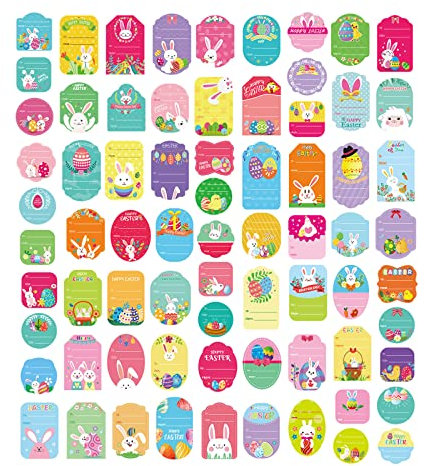 144 Stück Osteraufkleber Etiketten Osterkarte Dekor Backen Dekoration Aufkleber für Umschläge Geschenktüten Verpackung Osteraufkleber Rolle für Scrapbooking für Kinder Christliche Umschläge