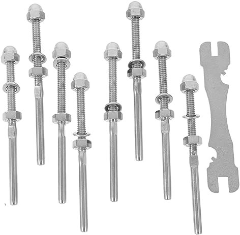 Edelstahl Kabelgeländer 1/8 Zoll, 8 Stück mit Spannendstücken