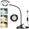 Loupe 10X avec lumière, Loupe à Pince avec lumière, Loupe de Bureau 48 LED avec Pince, Lampe loupe LED 3 Modes dimmable pour Le lit, Le Travail, l'artisanat, Le Bricolage et Les réparations