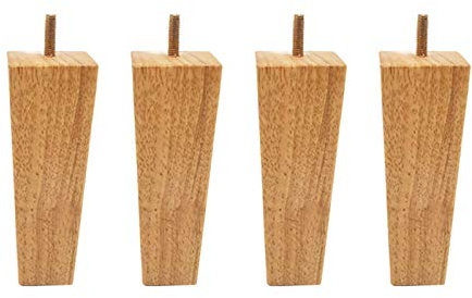WYRMB Massivholz-Möbelbeine, 4er-Set Sofabeine, Couchtischbeine, Ersatzbeine für Couch/Schrank/Kommode, vorgebohrte 5/16-Zoll-Schraube, mit Zubehör (12 cm/4,7 Zoll)