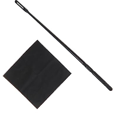 Flötenreinigungsstab mit Tuch, Schwarz, Kunststoff Stab | Leichtes Griffgefühl, Kratzt Instrumenteninnenraum Nicht, Einfach zu Waschen, Saugfähiges Material