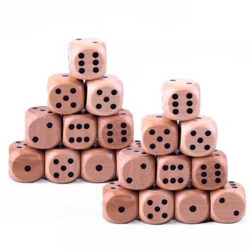 Set di 20 Dadi da Gioco a 6 Facce Kit Dadi da Giardino Gioco da Esterno per Giocare, dadi da gioco dadi dadi 20mm