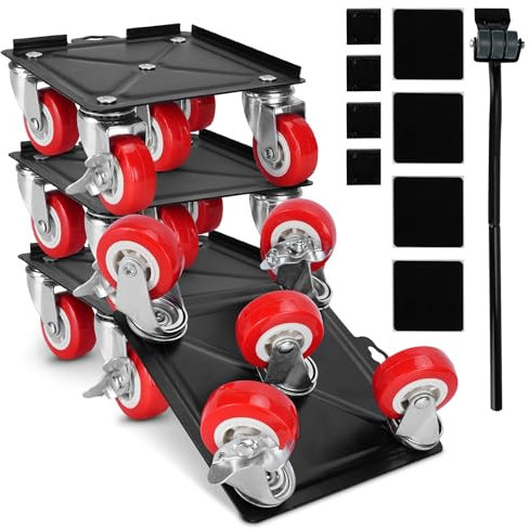 Lourd Levier de Meubles, avec 5 Roues Universelles, Freins, Capacité Maximale de 6614 Lbs, Ensemble de Déplacement de Meubles Ensemble de Dolly Repositionnable pour Transport