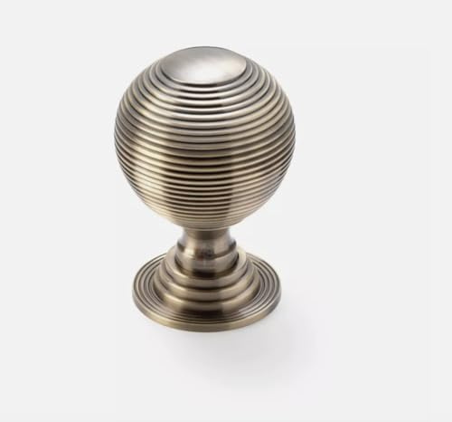 AB Hardware 80mm Antique Brass Beehive Centre Door Knob Pull Front Handle Heavy Solid