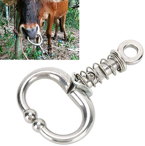 Rinder-Nasenklemme, Automatische Kuhfeder-Nasenzange, Zubehör für Nutztiere, Edelstahl-Federtyp, Bullenkuh, Rinder-Nasenring, Rinder-Nasenzange für Kühe, 4,7 X 2,8 X 1,2 Zoll