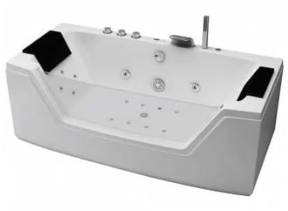 Bagno Italia Bañera de hidromasaje totalmente opcional 170 x 80 cm con luces, calentador y ozonoterapia