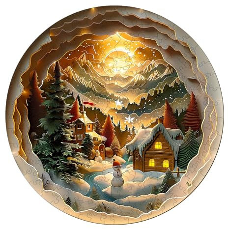 TianWlio Weihnachtsanhänger Baumanhänger für Weihnachtsbaum Holzpuzzle für Erwachsene (100 Teile S 8 5 x8 5) Weihnachtsdorf Puzzle Puzzle für Erwachsene Holzpuzzle (Yellow One Size)