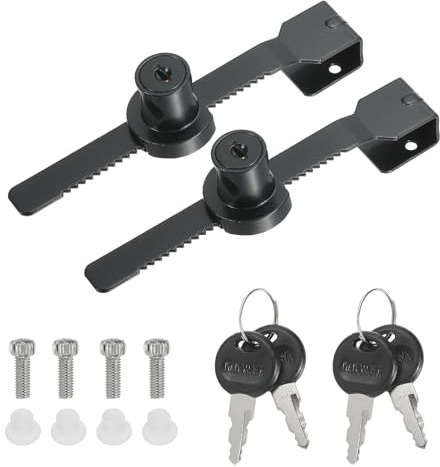 PATIKIL Verrou de vitrine en verre, 2Pcs Verrou à clé en alliage de zinc à simple battant pour vitrine sans perçage pour porte en verre de 5-10mm, noir