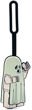 Lego - Etiqueta de minifiguras para bolsa, fantasma que brilla en la oscuridad (53653), etiqueta de equipaje temática de Halloween, accesorio de truco o trato