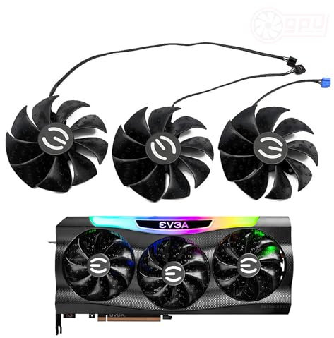 EVGA RTX 3060 3070 3080 Ti 3090 FTW3 ULTRA Replacement Fan (20mm depth) for EVGA Graphics Cards, Air Cooling, 12V, 4-Pin Graphics Card Cooler, VGA Card Replacement GPU Fan PLD09220S12H
