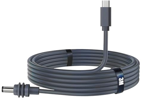 Sangcca Starlink Mini Cable USB C a DC, 3M Cable USB C Adecuado para Baterías Externas de 65W a 140W, Entrada USB Tipo C de 100 W a Cable 18 AWG, Cable Impermeable de Repuesto Starlink Mini