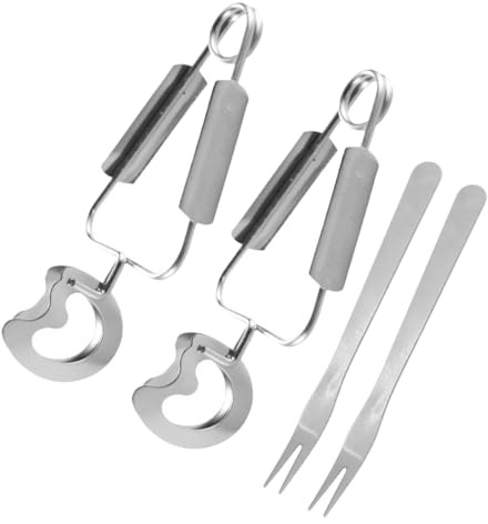 ELAYARD 2sets Stainless Steel Clip for Snail Baking Kitchen Cooking Tool Multi-Function Food Serving Utensil