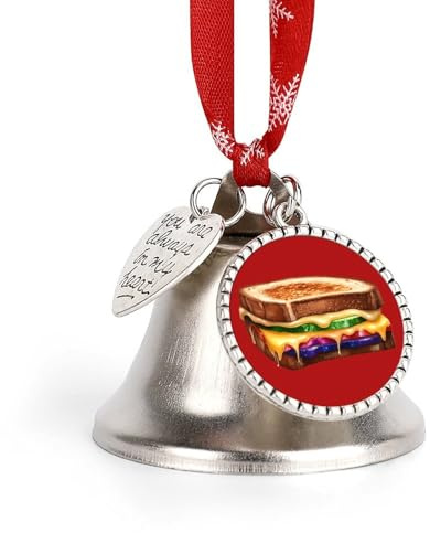 Rainbow Grilled Cheese Sandwich Christmas Bells Xmas Tree Hanging Ornaments for Home Holiday Party Decoration