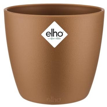 Elho Brussels Round Mini 10,5 - Vaso da fiori - Velluto Oro - Interno - Ø 11 x H 9,7 cm