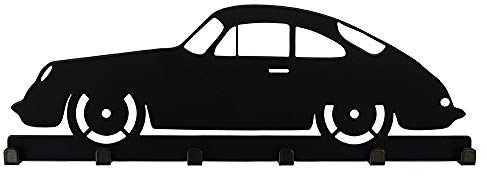 Bentatec Schlüsselbrett 356 Oldtimer Optik schwarz - 6 Haken Garderobe Schlüsselboard Hakenleiste Dekoration