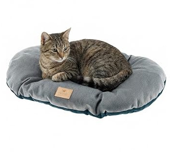 Ferplast Hundebett Hundekissen Katzenkissen Hundesofa für kleine Hunde, Katzenbett, 55 x 41 x 15 cm Waschbar Blau