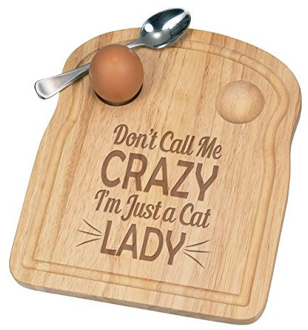 Ne Pas Call Me Crazy Je Suis Just A Chat Lady Petit Déjeuner Fofolle Coquetier Board en Bois Pâques