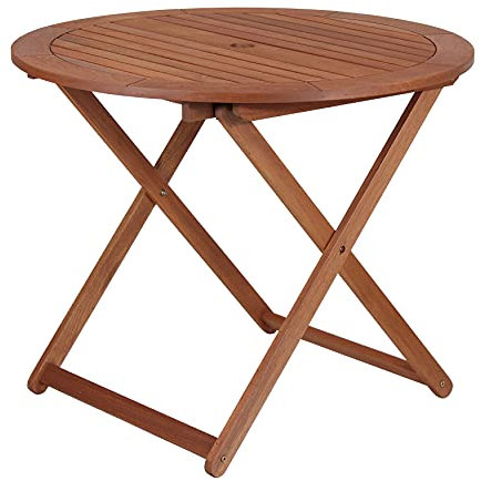 Totò Piccinni Tavolo Pieghevole in Legno da Giardino per esterno (Tavolo Kent Diam. 90)