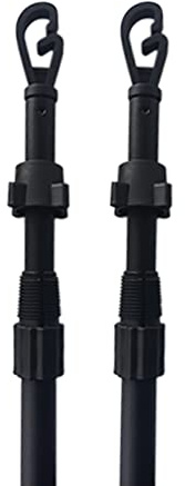 Sdurab 2 x Wäscheleinen-Stütze, robustes Metall, ausziehbar von 1,2 bis 2,4 m, Schwarz