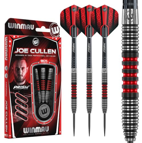 WINMAU Darts - Joe Cullen Special Edition Dartpfeile – 90% Tungsten Profi Dartset mit Dartflüge & Dartschäfte – Softdarts in 18g, 20g & Steeldarts 21g, 22g, 23g, 24g, 25g