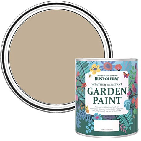 Rust-Oleum Brown Mould Resistant Garden Paint in Matt Finish - Salted Caramel 750ml