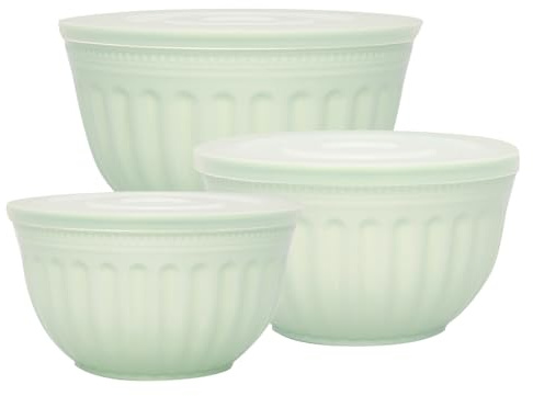 Bowl with lid Alice Pale Green Set of 3