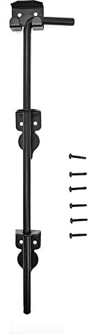 QZATACAEN Floor Sliding Bolt Gate Latch Bottom Slide 450/12 mm 650 g Heavy Duty Solid Steel Anti-Rust Black - 1 Pack